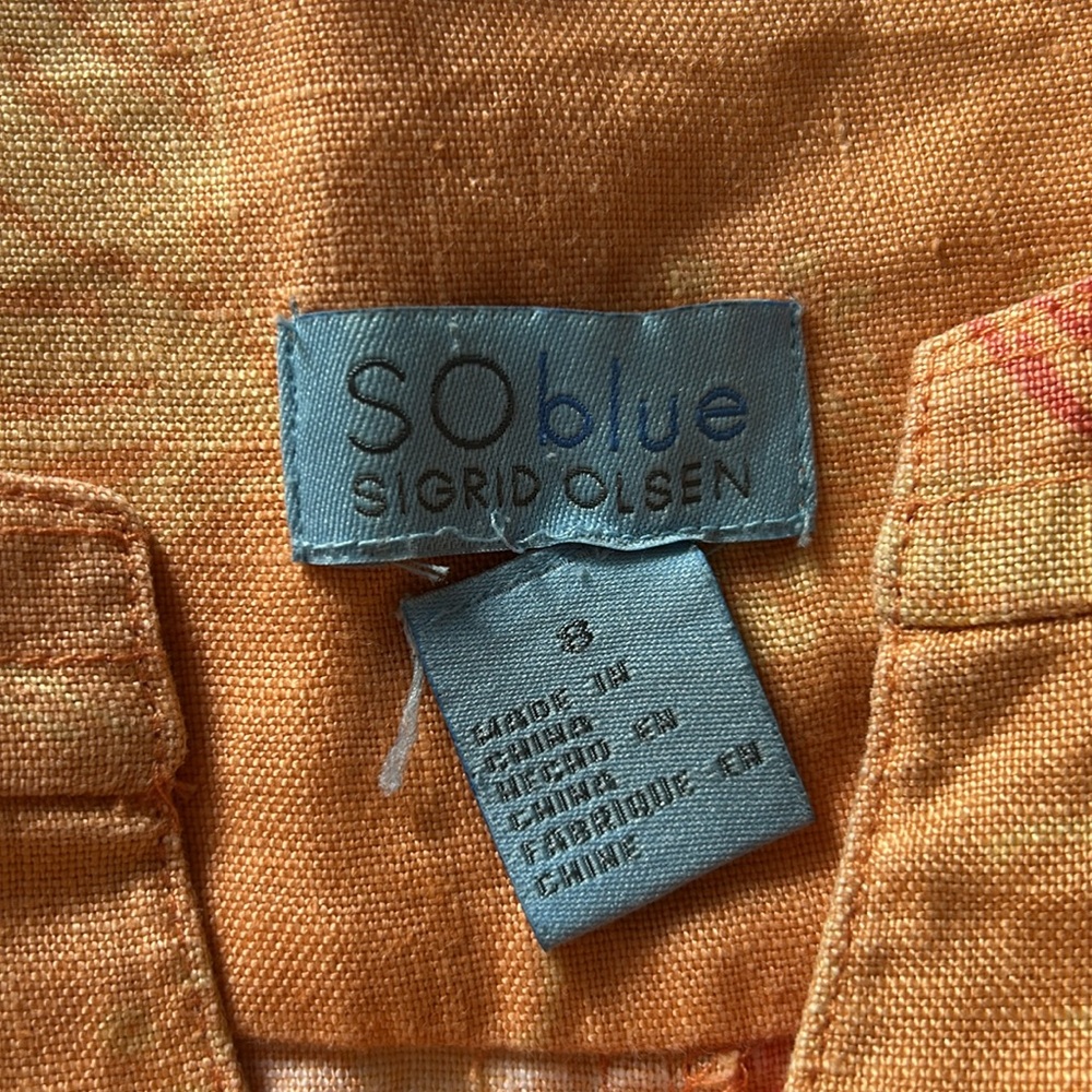 SO Blue Sigrid Olson Floral Sleeveless Dress - Orange and Pink 8 - Picture 4 of 4